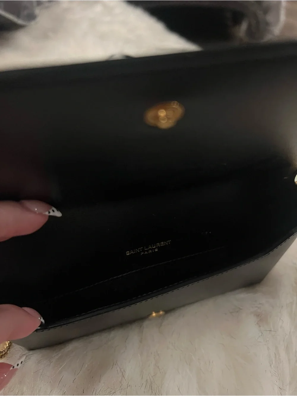 Yves Saint Laurent Cassandre Phone Holder In Smooth Leather - Picture 3 of 3